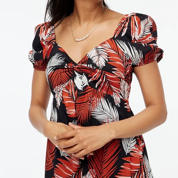 NWT Puff-sleeve twist-front midi dress - Picture 6 of 8